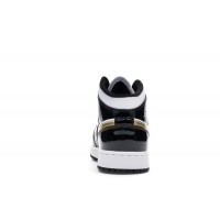 Подростковые Jordan 1 Mid Patent Black White Gold (GS)