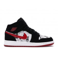 Подростковые Jordan 1 Mid Newspaper Air Times (GS)