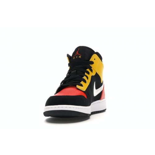 Nike Air Jordan 1 Mid SE GS Amarillo Team Orange - подростковая сетка размеров