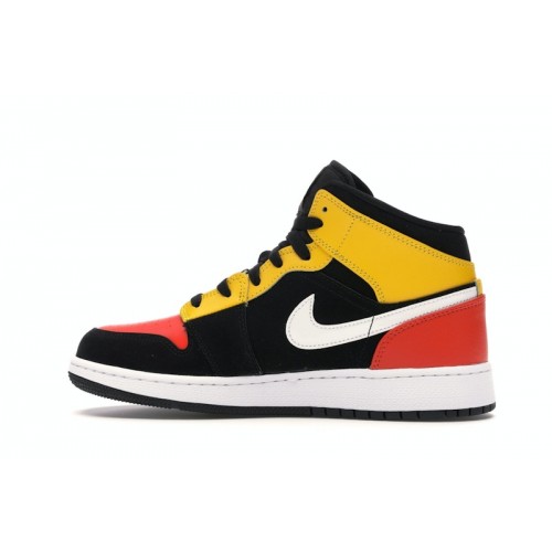 Nike Air Jordan 1 Mid SE GS Amarillo Team Orange - подростковая сетка размеров