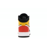 Подростковые Jordan 1 Mid Black Amarillo Team Orange (GS)