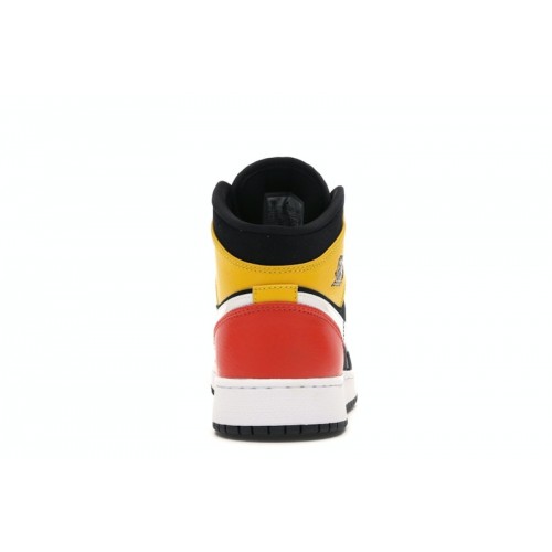 Nike Air Jordan 1 Mid SE GS Amarillo Team Orange - подростковая сетка размеров