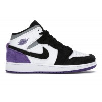 Подростковые кроссовки Jordan 1 Mid SE Purple (GS)