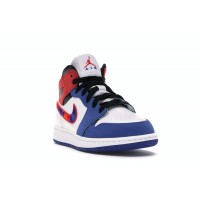 Подростковые Jordan 1 Mid Rush Blue University Red (GS)
