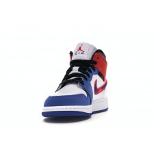 Подростковые Jordan 1 Mid Rush Blue University Red (GS)