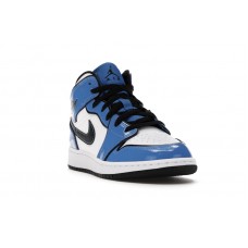 Подростковые Jordan 1 Mid Signal Blue (GS)