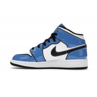 Подростковые Jordan 1 Mid Signal Blue (GS)