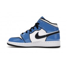 Подростковые Jordan 1 Mid Signal Blue (GS)