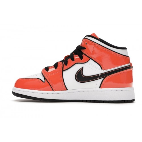 Кроссы Jordan 1 Mid Turf Orange (GS) - подростковая сетка размеров