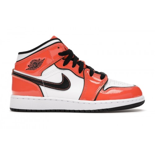 Кроссы Jordan 1 Mid Turf Orange (GS) - подростковая сетка размеров