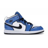 Детские кроссовки Jordan 1 Mid Signal Blue (PS)