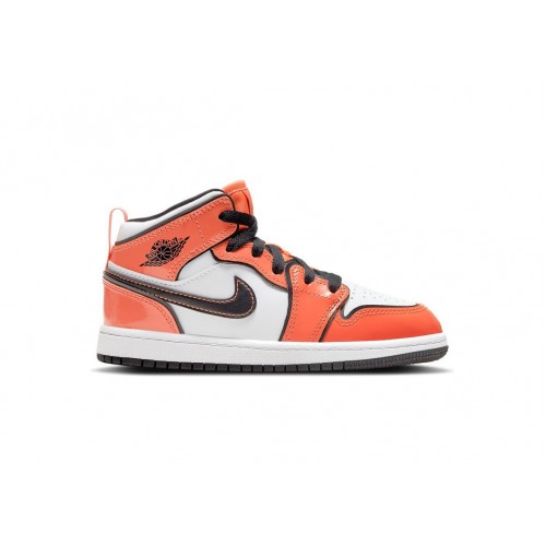 Кроссы Jordan 1 Mid Turf Orange (PS) - детская сетка размеров