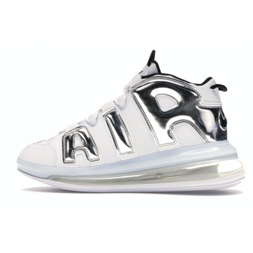 Кроссы Nike Air More Uptempo 720 White Metallic Silver - мужская сетка размеров