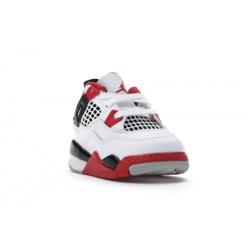 Кроссы Jordan 4 Retro Fire Red (2020) (TD) - детская сетка размеров