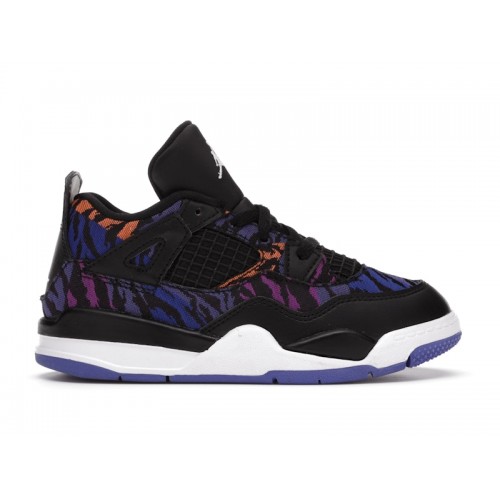 Кроссы Jordan 4 Retro Black Rush Violet (TD) - детская сетка размеров
