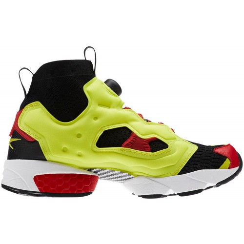Кроссы Reebok Instapump Fury OG Ultraknit Black Hyper Green - мужская сетка размеров