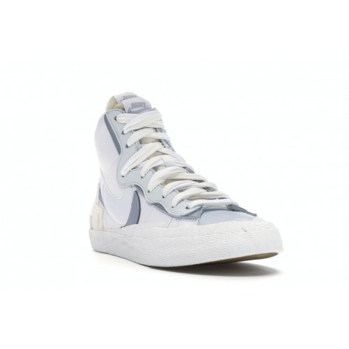 Кроссы Nike Blazer Mid sacai White Grey - мужская сетка размеров