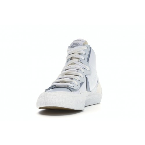 Кроссы Nike Blazer Mid sacai White Grey - мужская сетка размеров