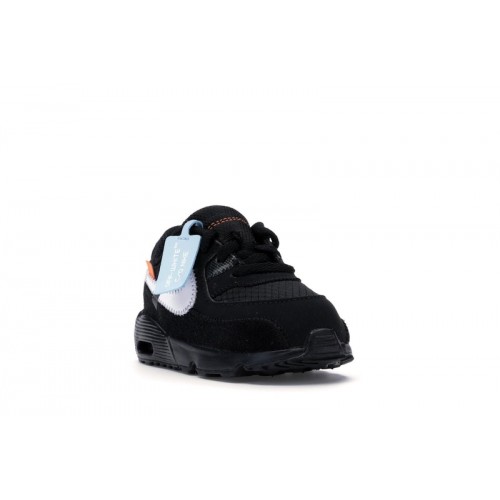 Nike Air Max 90 Off-White Black (TD) - детская сетка размеров