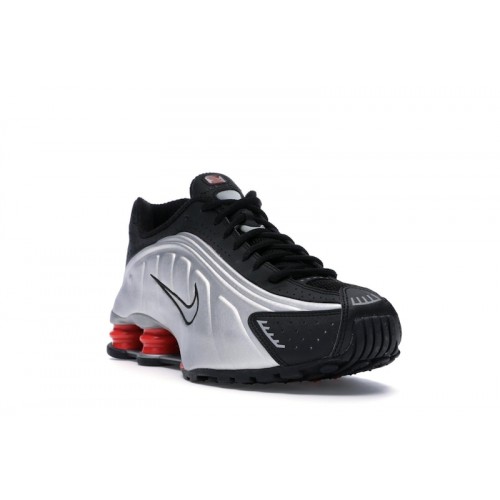 Кроссы Nike Shox R4 Black Metallic Silver (2018/2024) - мужская сетка размеров