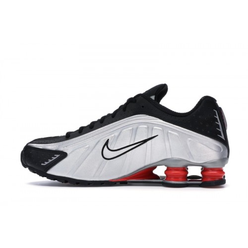 Кроссы Nike Shox R4 Black Metallic Silver (2018/2024) - мужская сетка размеров