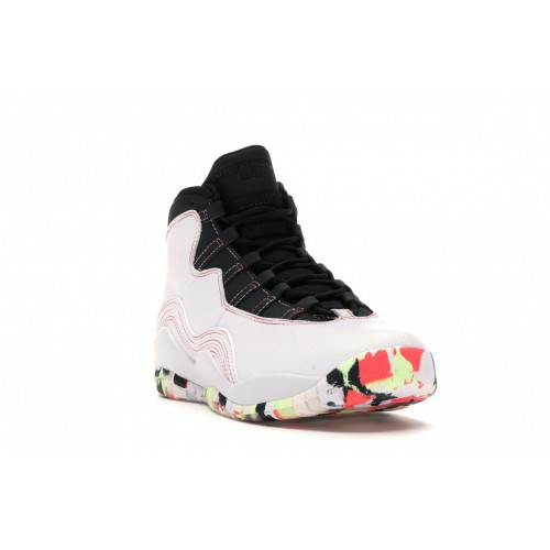 Кроссы Jordan 10 Retro White Barely Volt Ember Glow (GS) - подростковая сетка размеров Кроссы Jordan 10 Retro White Barely Volt Ember Glow (GS) - подростковая сетка размеров
