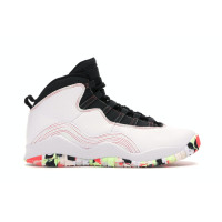 Подростковые кроссовки Jordan 10 Retro White Barely Volt Ember Glow (GS)