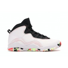 Подростковые кроссовки Jordan 10 Retro White Barely Volt Ember Glow (GS)