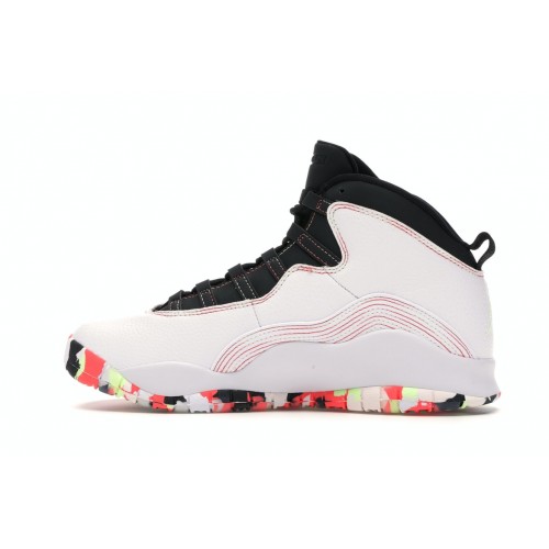 Кроссы Jordan 10 Retro White Barely Volt Ember Glow (GS) - подростковая сетка размеров Кроссы Jordan 10 Retro White Barely Volt Ember Glow (GS) - подростковая сетка размеров