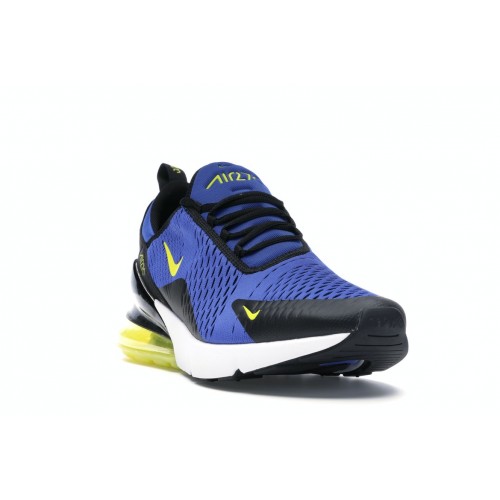 Кроссы Nike Air Max 270 Game Royal Dynamic Yellow - мужская сетка размеров