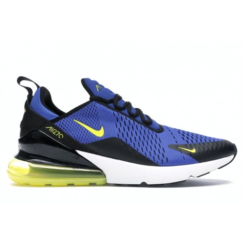 Кроссы Nike Air Max 270 Game Royal Dynamic Yellow - мужская сетка размеров