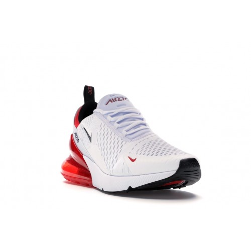 Кроссы Nike Air Max 270 White Black University Red - мужская сетка размеров