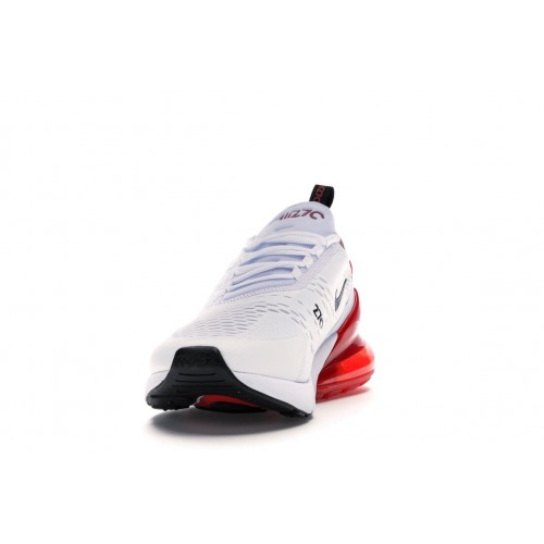 Кроссы Nike Air Max 270 White Black University Red - мужская сетка размеров