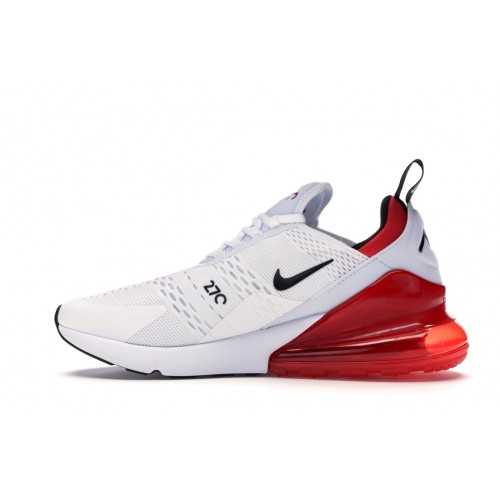 Кроссы Nike Air Max 270 White Black University Red - мужская сетка размеров