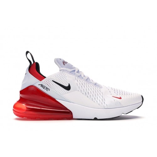 Кроссы Nike Air Max 270 White Black University Red - мужская сетка размеров