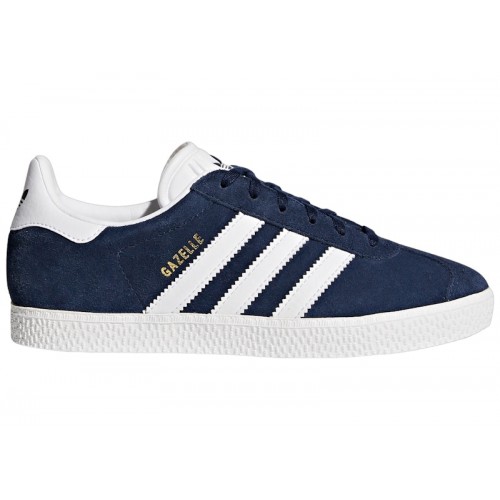 Кроссы adidas Gazelle Collegiate Navy Cloud White (GS) - подростковая сетка размеров