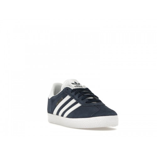 Кроссы adidas Gazelle Collegiate Navy Cloud White (PS) - детская сетка размеров