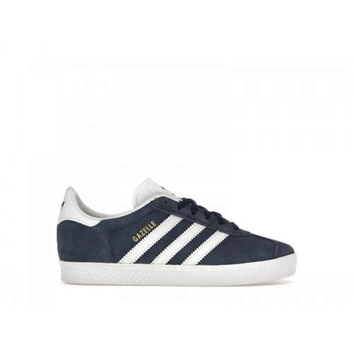 Кроссы adidas Gazelle Collegiate Navy Cloud White (PS) - детская сетка размеров