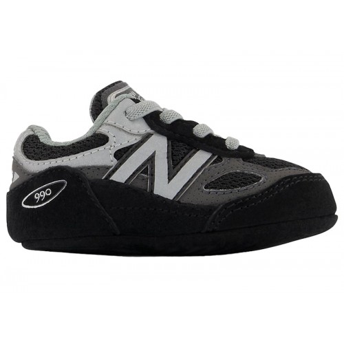 Кроссы New Balance 990v6 Black Silver Bungee (Crib) - детская сетка размеров