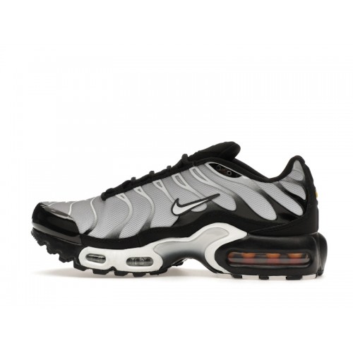 Кроссы Nike Air Max Plus Black Metallic Silver White (GS) - подростковая сетка размеров