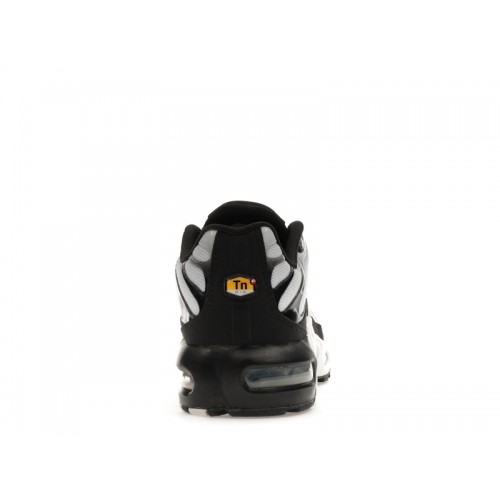 Кроссы Nike Air Max Plus Black Metallic Silver White (GS) - подростковая сетка размеров