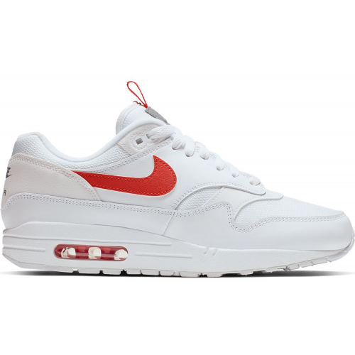 Кроссы Nike Air Max 1 Tongue Tab White Team Orange - мужская сетка размеров