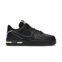 Кроссовки Nike Air Force 1 React Black Violet Star Barely Volt