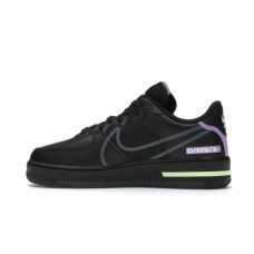 Кроссовки Nike Air Force 1 React Black Violet Star Barely Volt