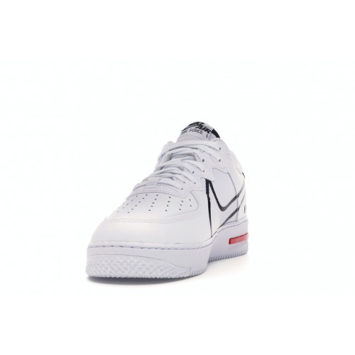 Кроссы Nike Air Force 1 React White Black Red - мужская сетка размеров