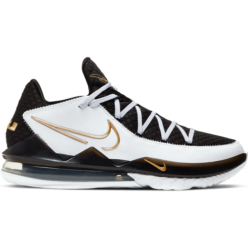 Кроссы Nike LeBron 17 Low White Metallic Gold - мужская сетка размеров