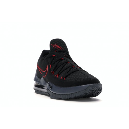 Кроссы Nike LeBron 17 Low Black Red Dark Grey - мужская сетка размеров