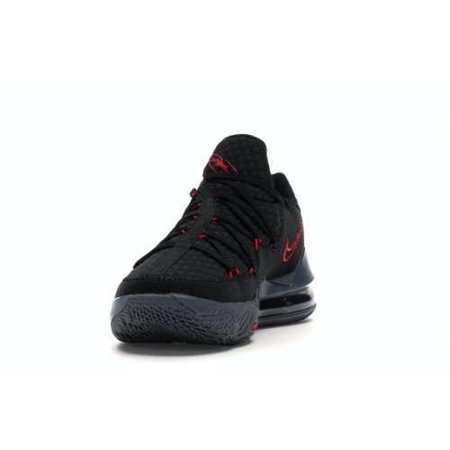 Кроссы Nike LeBron 17 Low Black Red Dark Grey - мужская сетка размеров