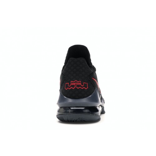 Кроссы Nike LeBron 17 Low Black Red Dark Grey - мужская сетка размеров