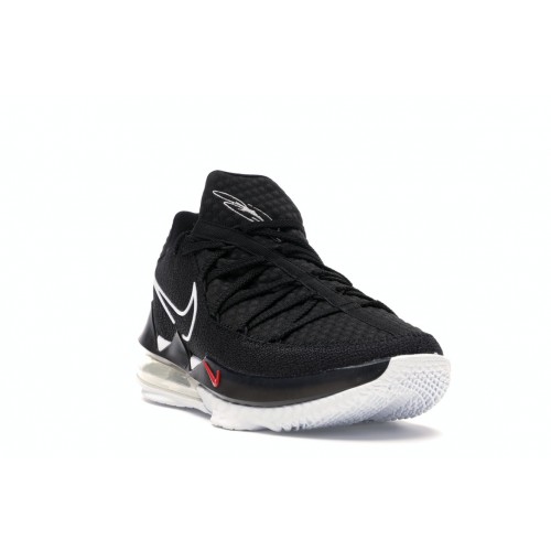 Кроссы Nike LeBron 17 Low Black White - мужская сетка размеров